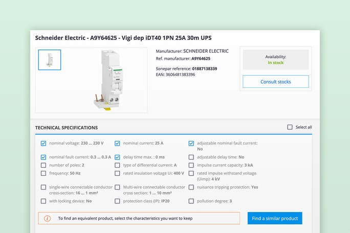 Backend-Ansicht eines Produkts im Intershop Product Information Management System
