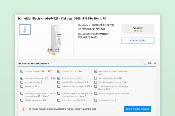 Backend view of a product in the Intershop Product Information Management System